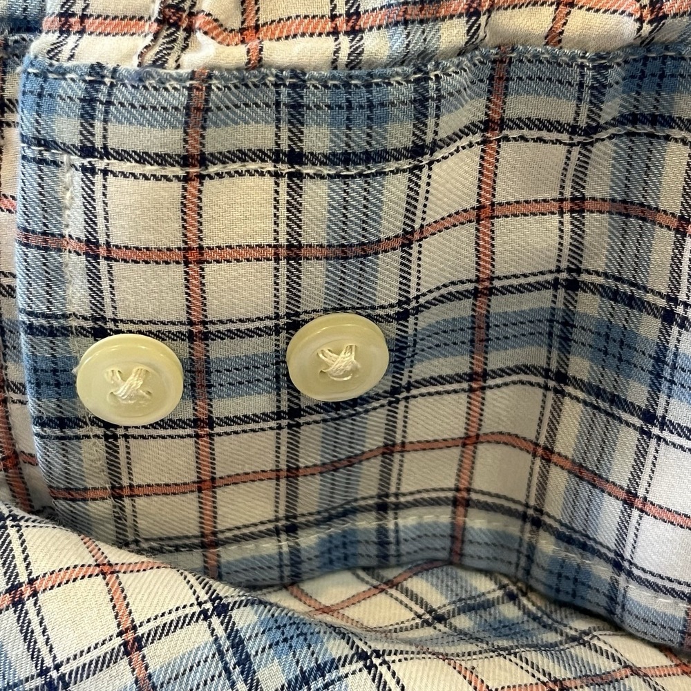 Peter Millar Men's Long Sleeve Button-Up Shirt Size XL Blue Plaid - Picture 11 of 13